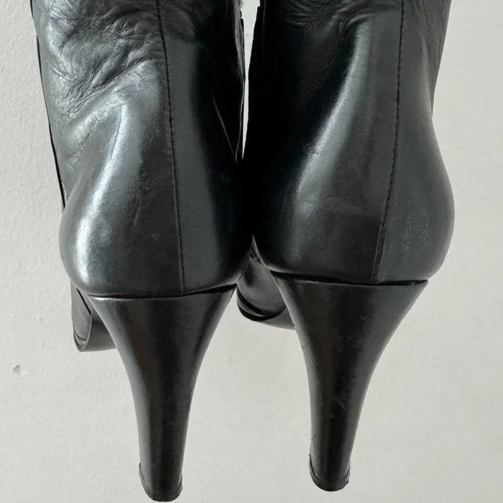 L.K. Bennett London  Black Leather Knee high Boots - Picture 5 of 8